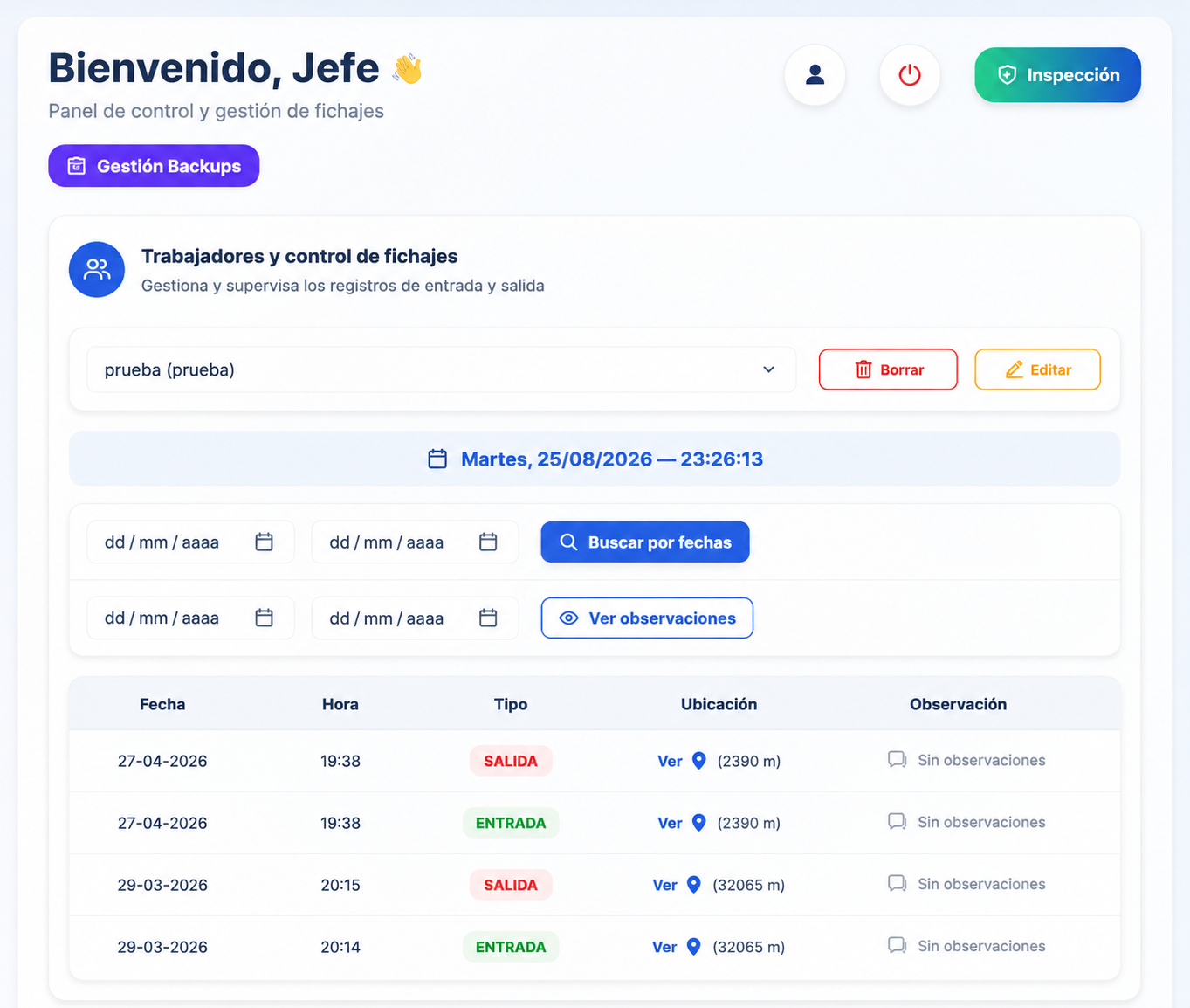 Control de Fichajes