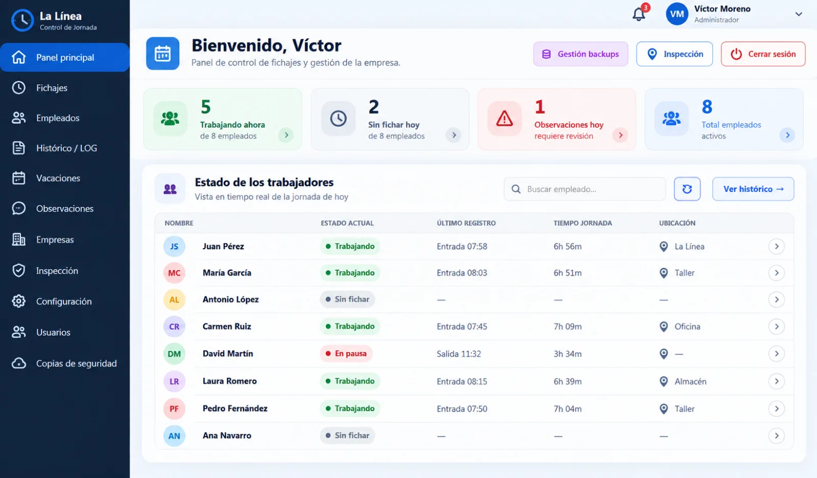 Captura 2 de Control de Fichajes